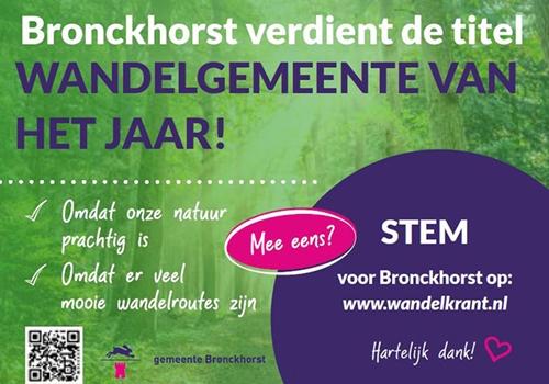 Bronckhorst genomineerd voor Wandelgemeente van het Jaar!
